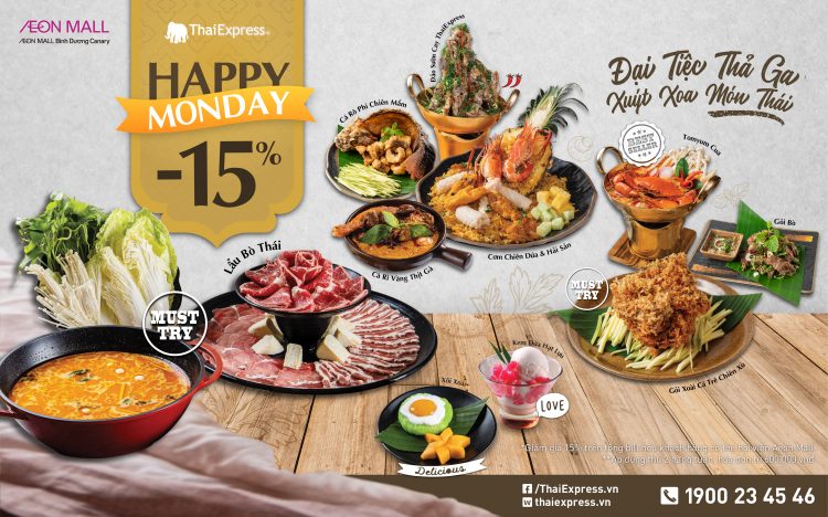 THAI EXPRESS – GIẢM GIÁ 15% MỖI THỨ 2 HÀNG TUẦN