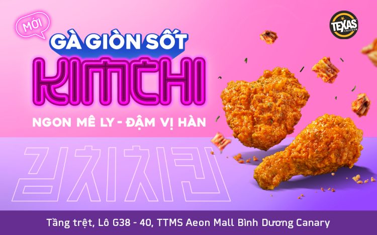 TEXAS CHICKEN - GÀ GIÒN SỐT KIM CHI – NGON MÊ LY, ĐẬM VỊ HÀN