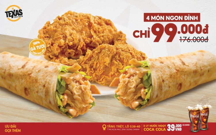 TEXAS CHICKEN - 4 MÓN NGON ĐỈNH 99K ĐÃ TRỞ LẠI